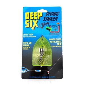 Luhr-Jensen Deep Six Diving Sinker Chartreuse Crystal Adjustable Trip 1.5 Lbs